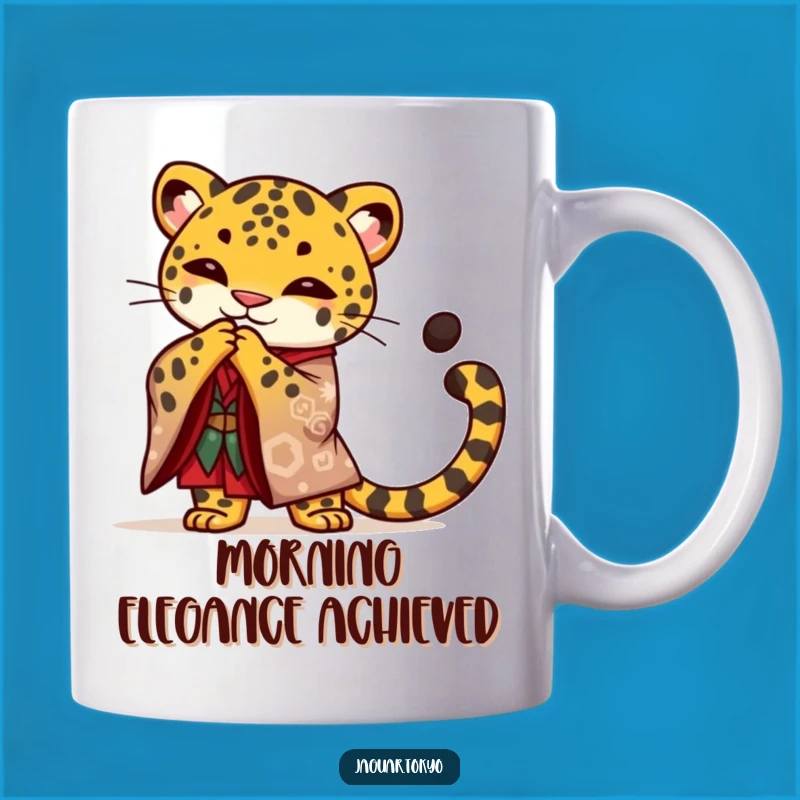 Funny Jaguar Kimono Mug: Proud Bowing Feline Gift for Animal Lovers