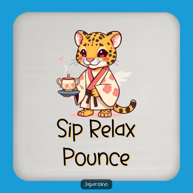 Funny Jaguar Kimono Coaster - Protect Surfaces with Humorous Style!