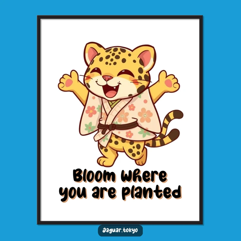 Free Printable Wall Art: Joyful Jaguar Leap – Vibrant Downloadable Decor for Lively Spaces