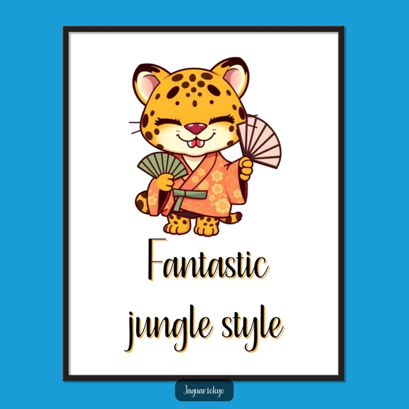 Cool Free Printable Wall Art: Jaguar Kimono Style, Fun Downloadable Decor for Home