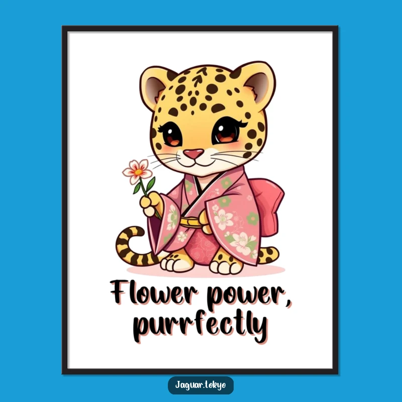 Adorable Free Printable Wall Art: Jaguar Flower Presentation, Sweet Downloadable Decor