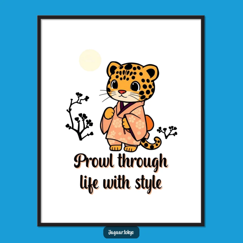 Free Printable Wall Art: Jaguar Kimono Starry Night Downloadable Art