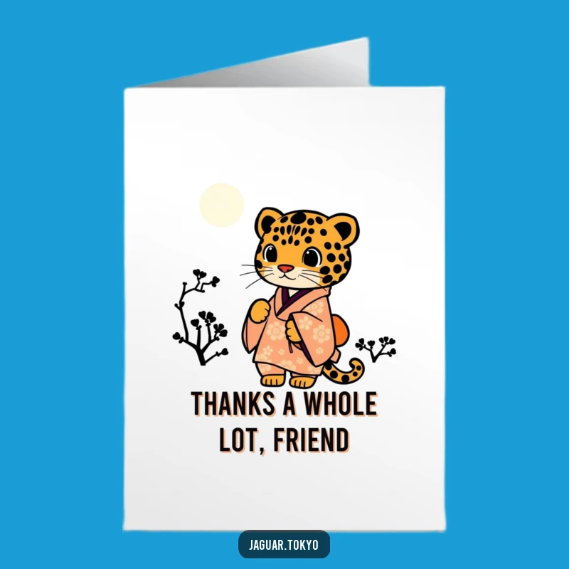 Free Printable Thank You Card: Jaguar Kimono Starry Night Funny Downloadable Gift