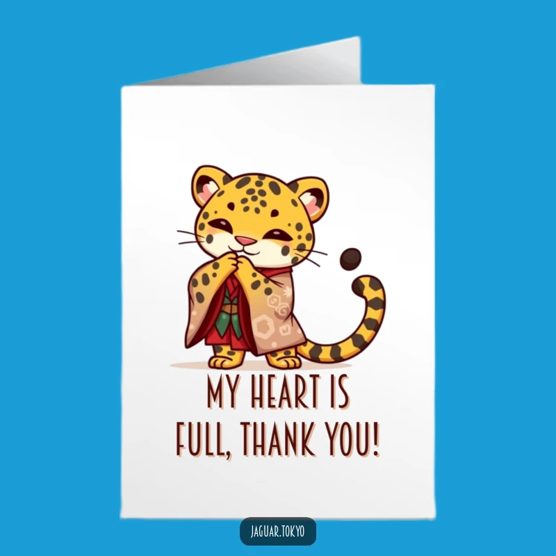 Free Printable Thank You Card: Proud Jaguar Bow - Elegant Downloadable for Formal Thanks