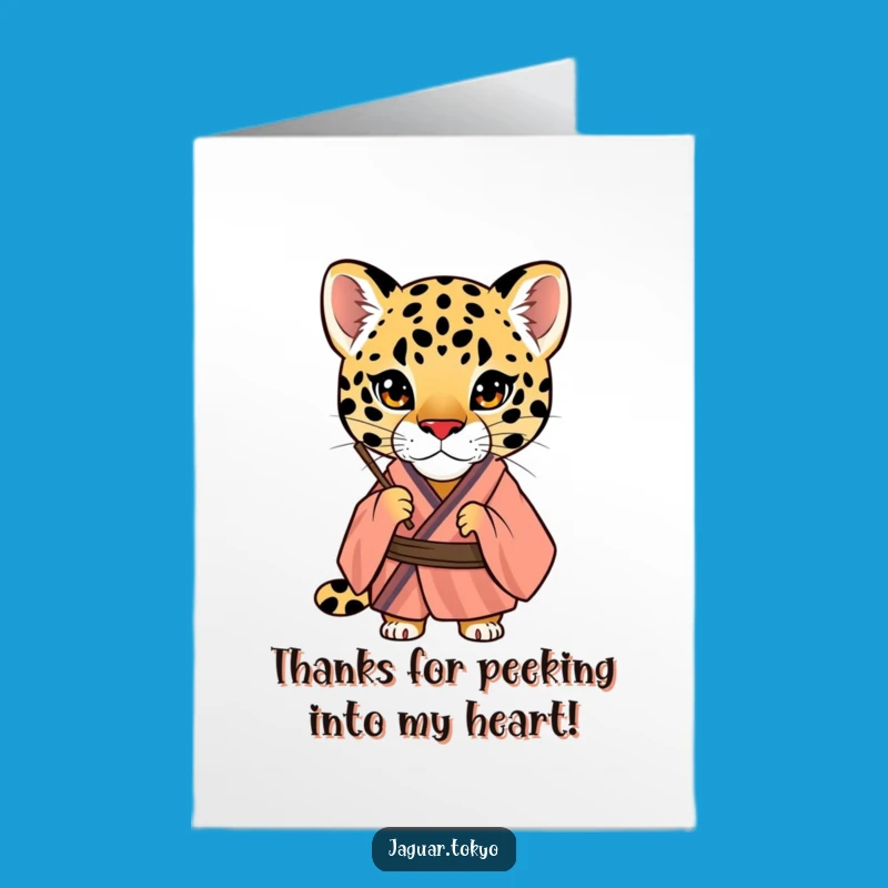 Free Printable Thank You Card: Curious Jaguar Fan – Charming Downloadable for Thanks