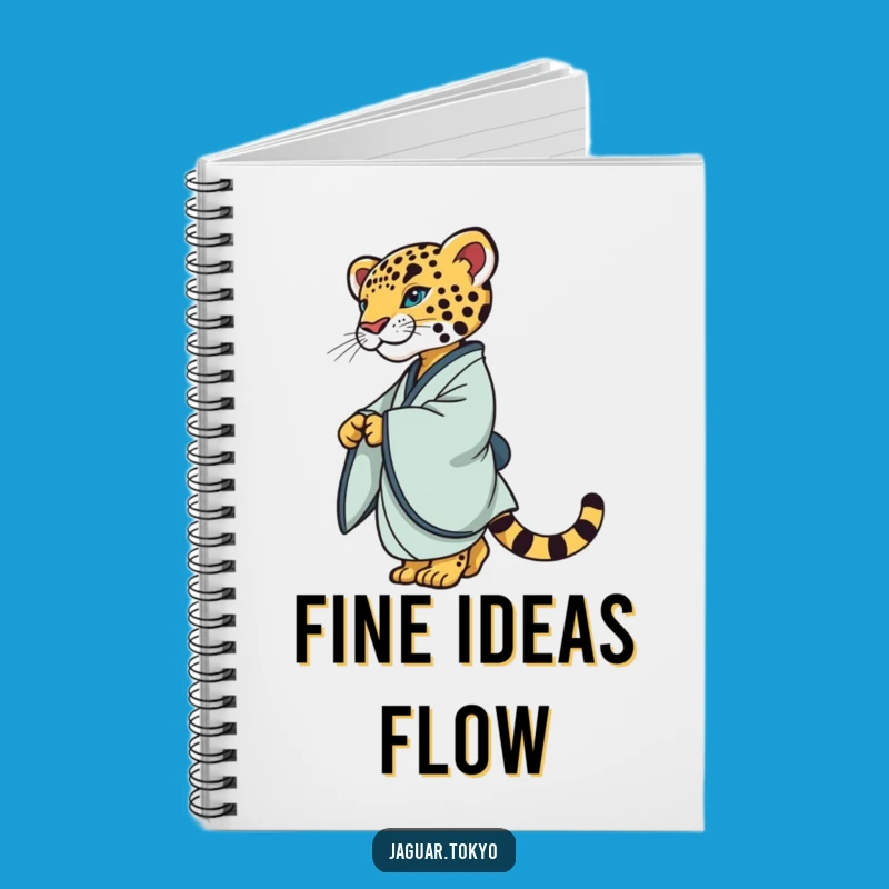 Refined Jaguar Kimono Notebook: Elegant Feline Twirling Gracefully for Notes