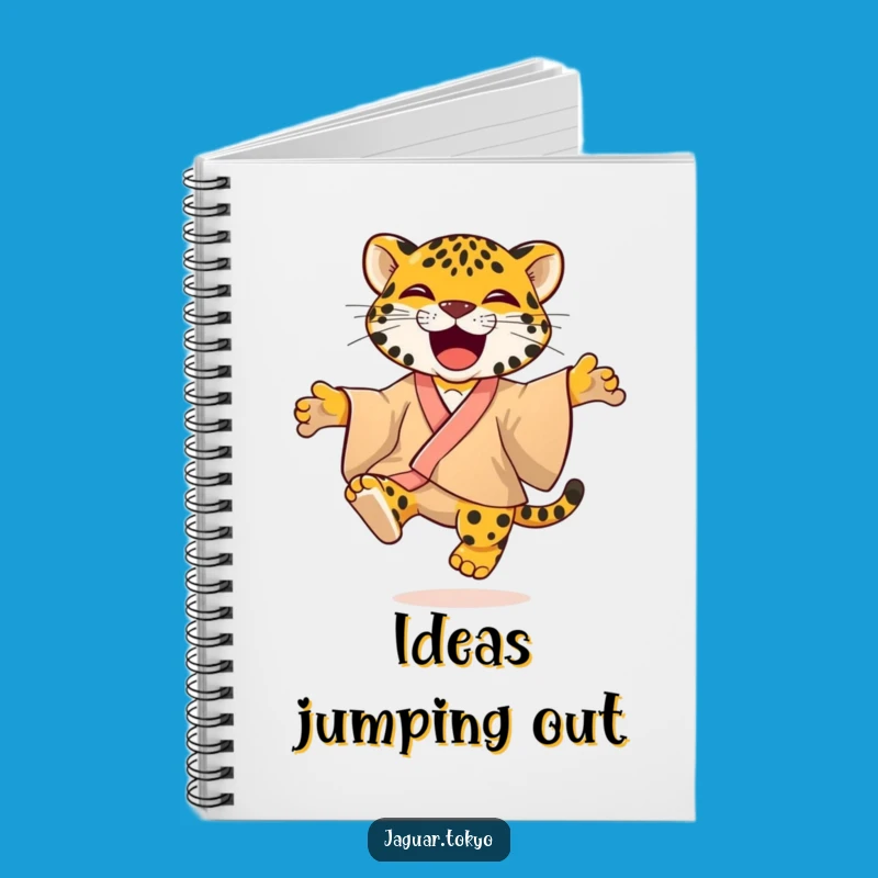 Playful Jaguar Kimono Notebook: Vibrant Feline Journal Jumping with Glee