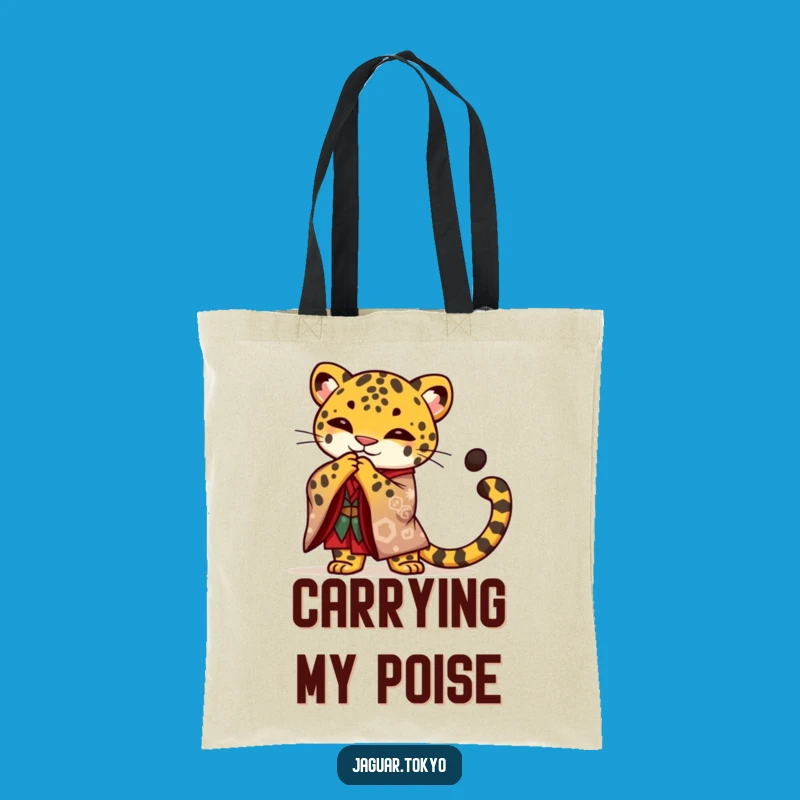 Funny Jaguar Tote Bag: Proud Kimono Feline Accessory - Stylish Funny Gift